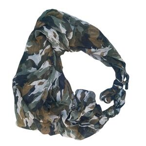 🟢 Camo Print Lightweight Scarf | Army Green Utility Wrap